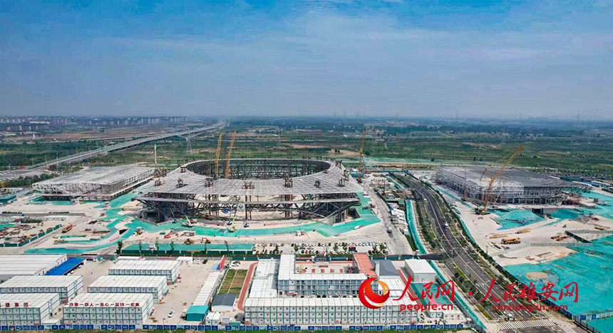 雄安スポーツセンタープロジェクトの建設現場（写真提供・北京城建集団）。