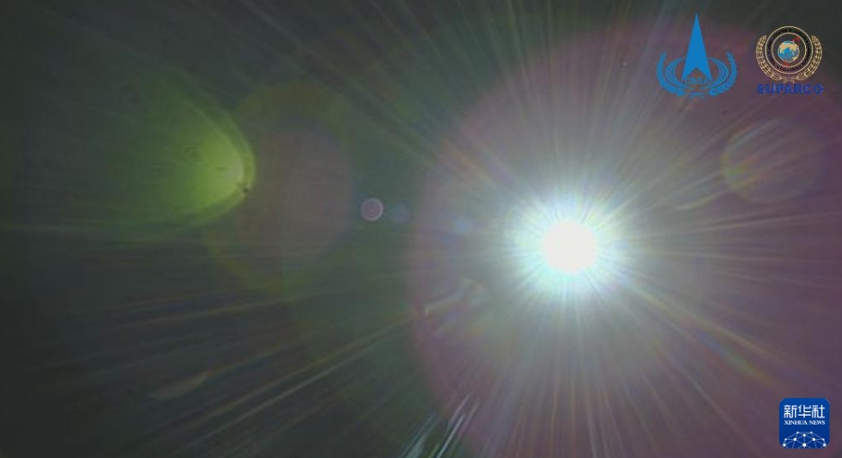 5月8日午後4時27分、パキスタンの「ICUBE-Q」が撮影した太陽（写真提供・国家航天局）。